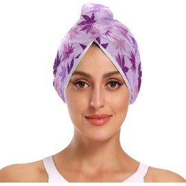 Toallas de microfibra para cabello largo y corto con botón para pelo rizado y pelo corto con toalla de microfibra para cabello rizado para cabello de mujer, paquete de 2