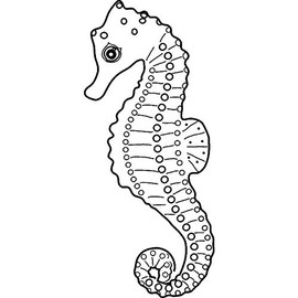 'Seahorse' Rubber Stamp - Unmounted Design for Crafting & Scrapbooking, A8 (RS00025730)