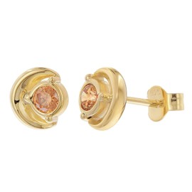 Acalee Damen Ohrringe 925 Silber Vergoldet Zirkonia Orange AC8894-10