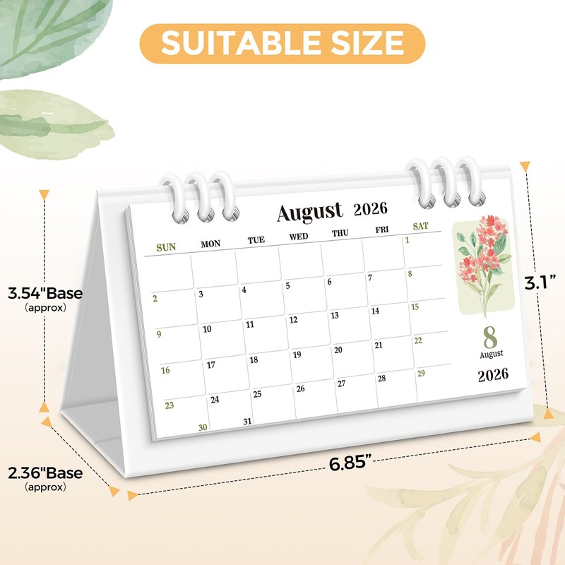 KONVINIT Small Desk Calendar 2026-2027, Pink Desk Calendar 2026 -