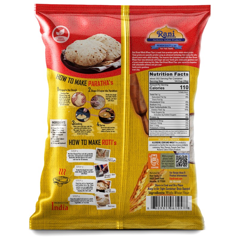 Rani Chapati Flour (100% Pure Whole Wheat Chakki Atta), For