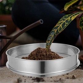 Yardwe Garden Soil Sifter Stainless Steel Mesh Sifter, Garden Potting Sieve Classifier Screen Pan for Dirt, Sand, Rock, Filtration, Compost and Bonsai, 2mm