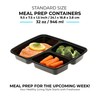 Freshware Meal Prep Containers [150 Pack] 3 Compartment with Lids,
