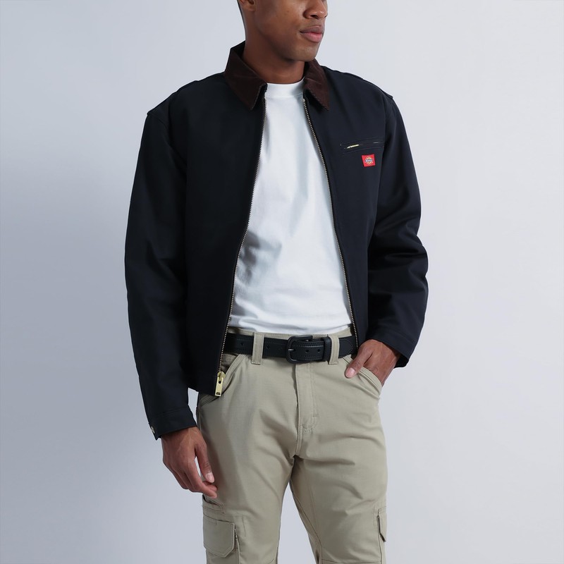Dickies Men's Leather Belt with Tonal Stitch, Black, Medium