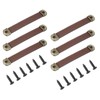 PATIKIL 5.6" Leather Drawer Pulls with Iron Sheet, 6 Pcs
