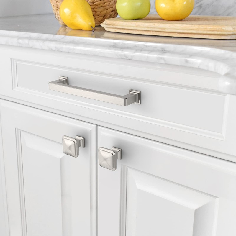 Amerdeco 6 Pack Brushed Satin Nickel Cabinet Pulls 5 Inch(128MM)
