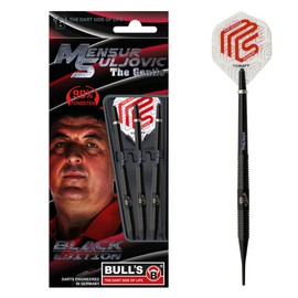 Bull's Unisex - Adult Scale Suljovic Soft Dart, Black Edition, Tungsten 18g, Silver