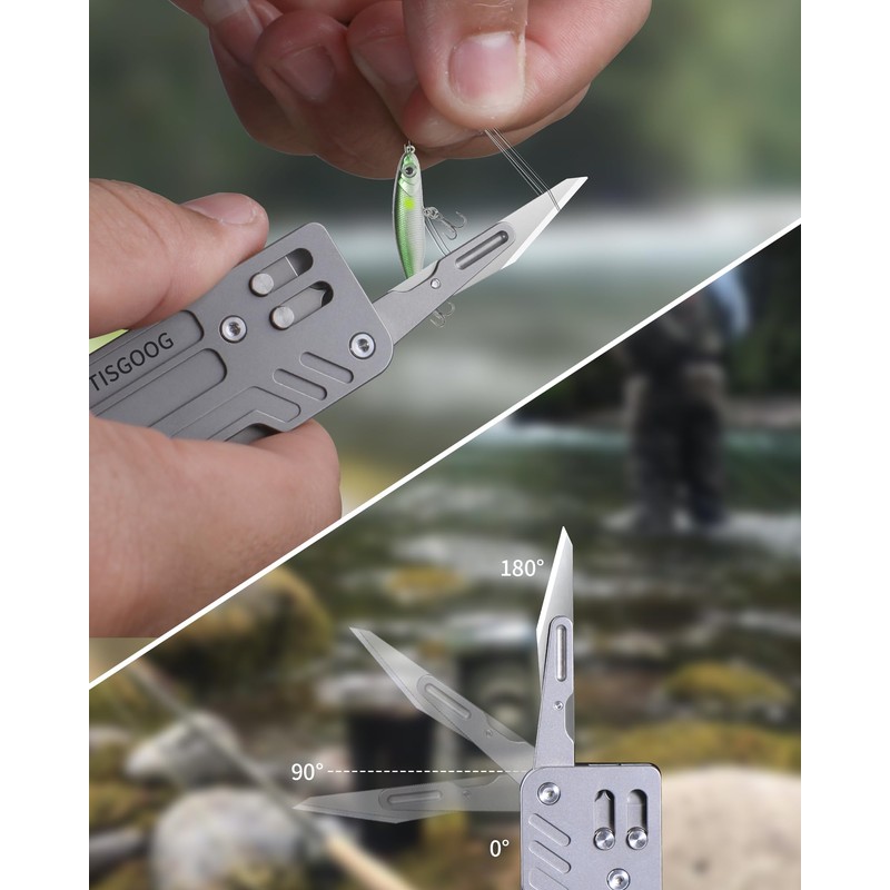 Titanium EDC Tool with Small Adjustable Spanner Wrench, Pocket Screwdriver,