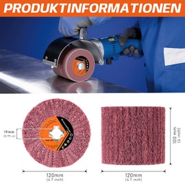 Sanding Roller Brush, Synthetic Fibre Brush for Satin Machine, Brush Sanding Sleeves 60 Grit for Wood, Metal, Stone Surfaces, Renovated, Satin Pattern