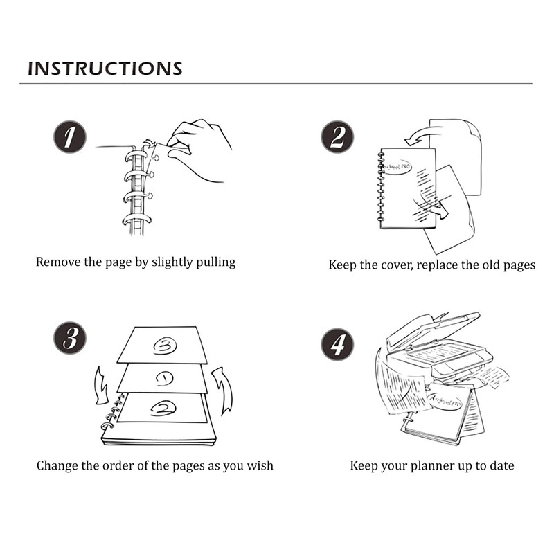 Habit Tracker Inserts for 9-Disc Planners (7 x 9.25 inches),