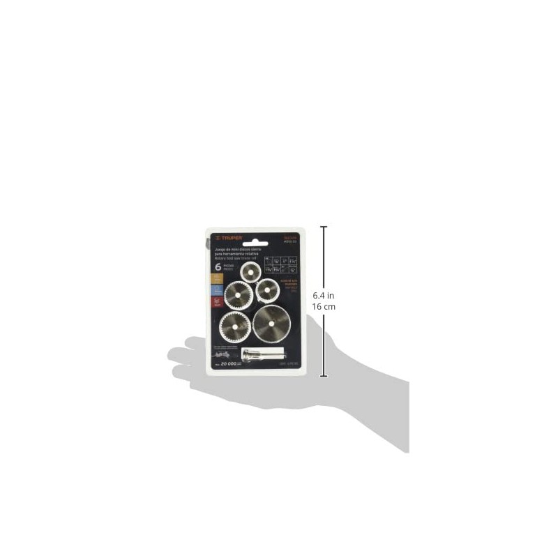 Truper MOTO-5D, Juego de 5 mini discos sierras para mototool