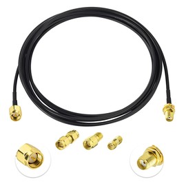 Superbat SMA Male to SMA Female Bulkhead ALMR100 RF Coaxial Cable 2m,with 3pcs RF Coax SMA Adapter for SDR Equipment Antenna Ham Radio 3G 4G LTE Antenna ADS-B GPS and etc