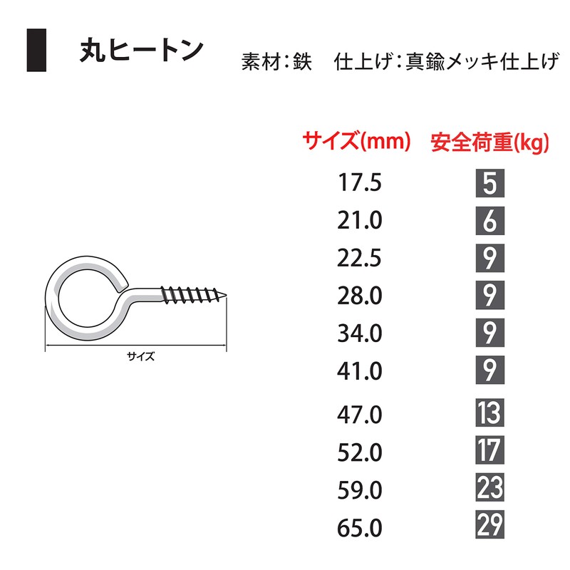 Fukui Metal Craft Round Heaton F-0238 0.7 inches (17.5 mm)