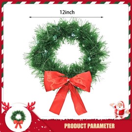 Fluher Car Christmas Wreath, Christmas Car Decoration Wreath with LED Lights, Christmas Car Decoration Accessories, for Car, Truck, SUV or Any Car Grille (Multicolored)