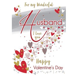 Piccadilly Greetings Valentines Card Husband - 9 x 6 inches