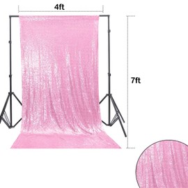 Trimming Shop 4ft x 7ft Rose Gold Sequin Backdrop Photography Background Shiny Fabric Glitter Curtain Backdrop Photo Studio Background for Birthday Wedding Reception Party Christmas Decoration