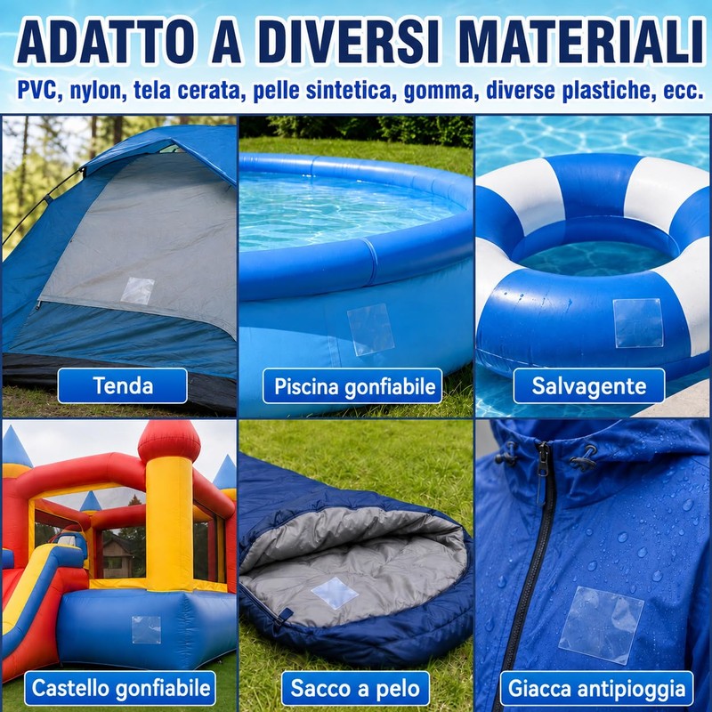 HuakChai Kit Riparazione Piscina, Nastro Impermeabile Subacqueo, Set di Toppe