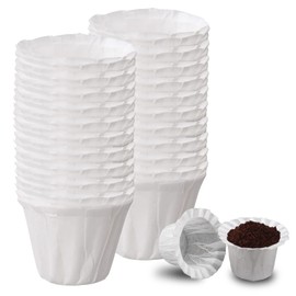 Disposable Paper Coffee Filters for Keurig Reusable K Cup, Keurig K Cup Paper Filters, Fit Most Keurig Single Serve Filter Brands Coffee Pods (White-100Pcs)