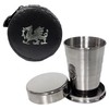 Knight 2oz Collapsible Drinking Cup with Leather Welsh Dragon Case