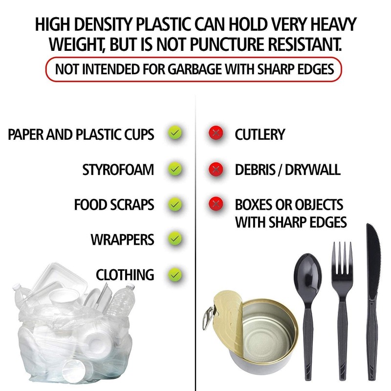 Aluf Plastics High Density Trash Bags, 30 Gallon, 500 Count,