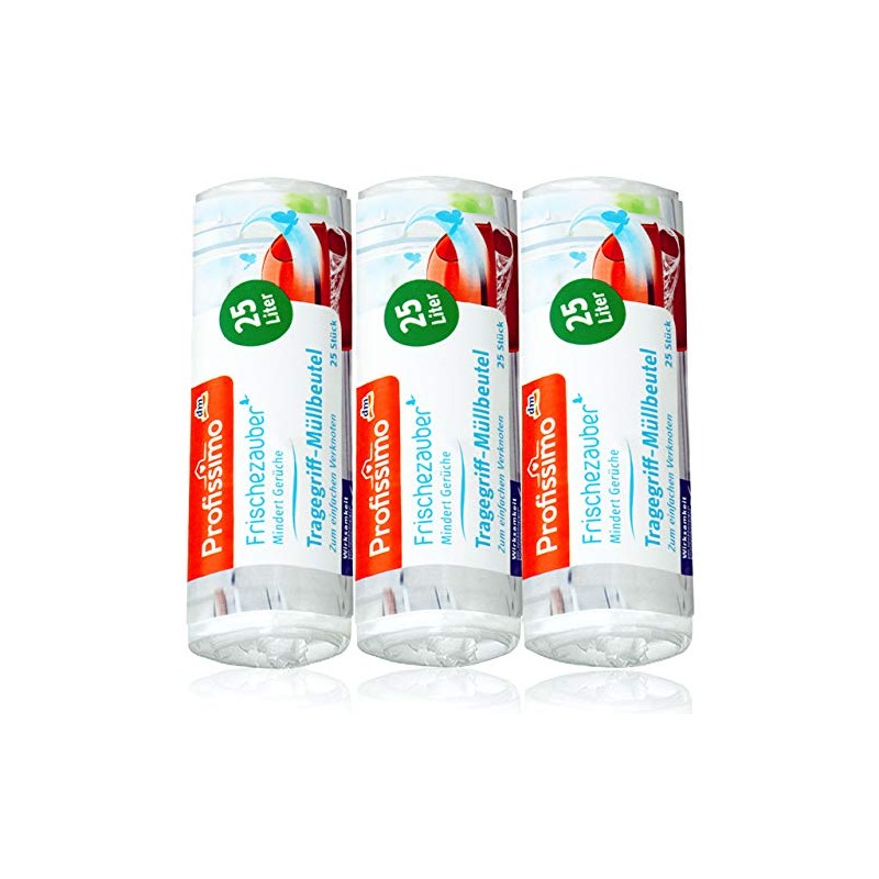 Profissimo Frischezauber Carry Handle Bin Liners 25 Litres (75 Pieces)