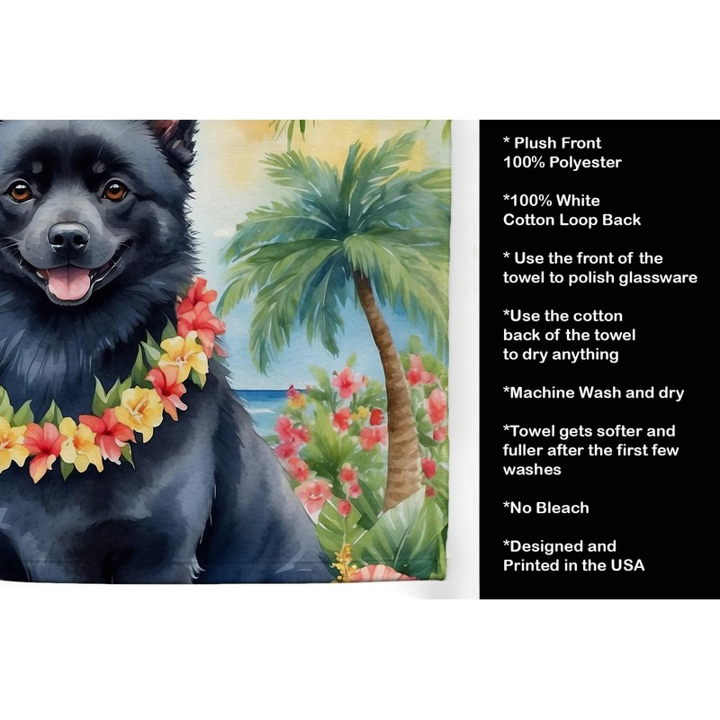 Schipperke Luau Kitchen Towel