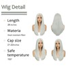 SISICLOUD Grey Lace Front Wig for Women Long Straight Layered