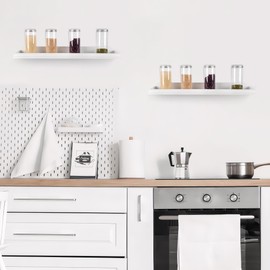 UPPZ Floating Shelves for Wall Décor Set of 2, 24 Inch White Nursery Book Shelves Bathroom Shelves Over Toilet Wall Shelf for Books, Plants, Toys, Photo Frames, Picture Ledge Shelf