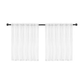 Tiardey 2PCS Semi-Transparent Kitchen Curtains Bistro Net Curtains for Small Windows Kitchen Living Room Country House(White W 76 X H 60)