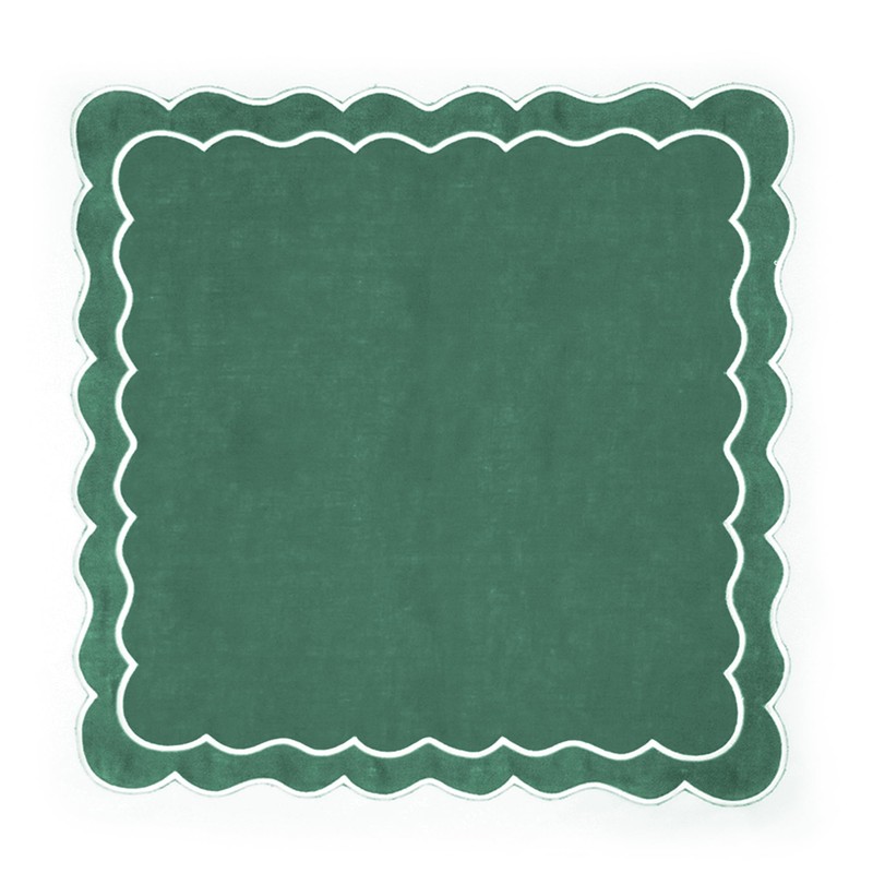 CLIO & CLOVER Leinenservietten mit gewelltem Rand, 4er-Set – 100%