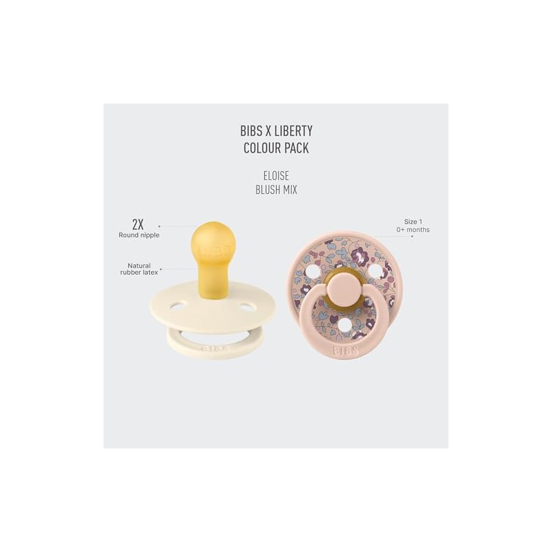 BIBS x Liberty Pacifier Colour 2 PACK Eloise Latex Size