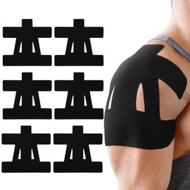 AOWVUTS 6 Stück Kinesiologie Tape Precut für Schulter Elastisches Atmungsaktiv Physio Tape Vorgeschnitten Wasserfeste Muskeltape Streifen Sporttape für Gelenk und Muskelunterstützung Schmerzlinderung