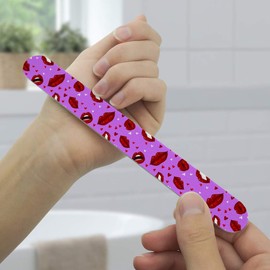 Luscious Red Lips Kiss Pattern Set Double-Sided Nail File Emery Board Set 4 Pack