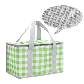 Insulated Picnic Bag 14L Picnic Baskets Shopping Bag Cooler Thermos Beach Bag Picnic Bag Tote Thermal Food Delivery Bag (Green)