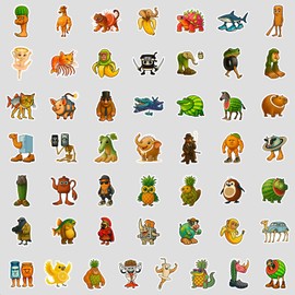 GWAWG Italian Brainrot Stickers 100PCS, Tralalero Tralala Tung Tung Tung Sahur Meme Laptop Stickers, Waterproof Vinyl for Water Bottle, Skateboard, Kids Reward Stickers, Party Bag Stickers & Meme Gift