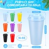 EVELOMO 24 Pack Reusable Coffee Cups with Lids - 16