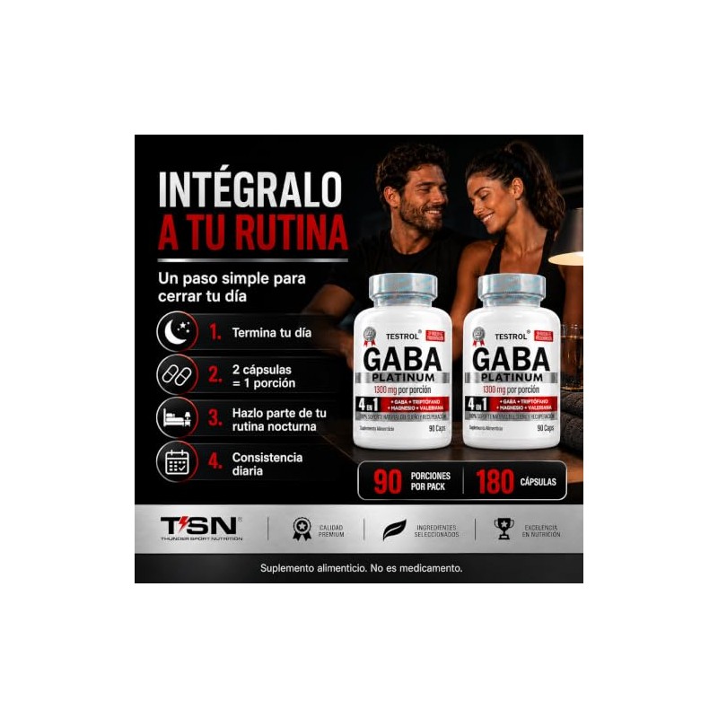 Gaba Platinum | Fórmula 4 En 1 | Gaba 750mg,