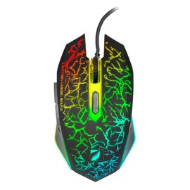 Green Leaf 18-8298 Mouse Gamer 6D Alambrico, 1000 a 1600 Dpis, Luz Led 7 Colores                                                                      