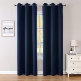 Apriko Blackout Curtains 84 inch Length - Thermal Insulated Room Darkening Curtains 2 Panels for Living Room/Grommet Top/Navy/42x84 inch