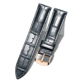 [BINLUN] Leather Watch Band Genuine Calfskin Replacement Watch Strap Quick Release Genuine Leather Watch Strap Alligator Pattern 10 Colors 13 Sizes for Men Women, 15 mm