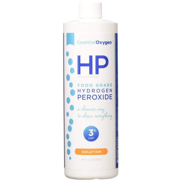 Essential Oxygen Hydrogen Peroxide 3%, Food Grade, 16 Ounces (Pack of 1)