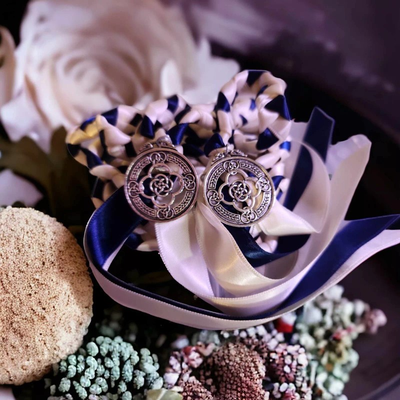 Ivory Navy Celtic Knot Wedding Handfasting Cord #Handfasting #Wedding