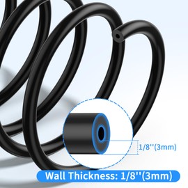 ZIQOPGD Vacuum Hose Automotive, 1/8" 5/32" 3/16" 1/4" 5/16" 3/8"ID High Performance Silicone Vacuum Tubing Hose Kit, 6PCS Vacuum Lines Automotive hose hvac 130PSI Max Pressure 5FT (BLACK)