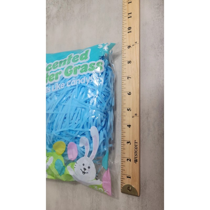 Easter Basket Grass Plastic Blue Scented Candy Christmas Filler Discontinued