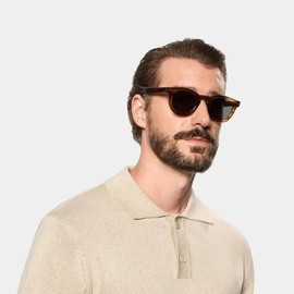 Laurinny Vintage Retro Round Sunglasses for Men Women Classic Circle Sun Glasses Tinted Fashion Shades, Tortoise/Grey, Medium