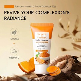 Limpiador Facial De Cúrcuma - 2 Unidades Con Vitamina C, Exfoliante Suave Para Piel Sensible, Sin Obstruir Los Poros, Sin Residuos, Apto Para Todo Tipo De Piel.