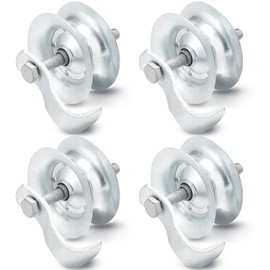 Pasimy 4 Pcs 5'' Sliding Gate Roller Galvanized Steel Pipe Track Roller Gate Hardware Kit for 1 5/8" Pipe Track Fence