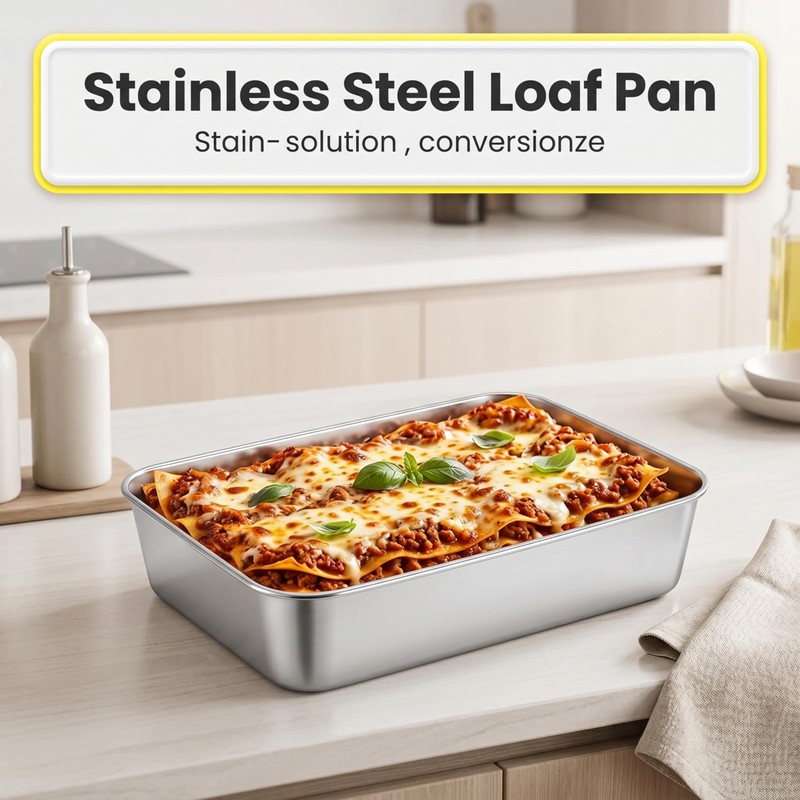 Dyrfolm 12 Pcs 9 x 6 Inch Stainless Steel Loaf