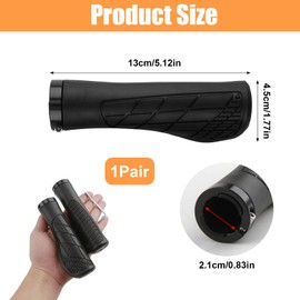 Ergo Bike Grips Bicycle Handlebar Grips Rubber Non-slip Mountain Bike Grips Replacement Ergonomic Design Strong Attachment Universal for Scooters BMX Hybrid MTB Cycle Black