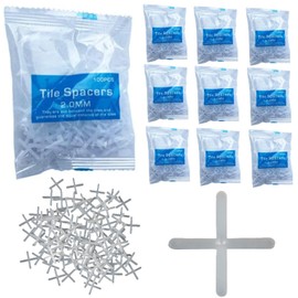 fogman Tile Spacer, Adjustable Spacing, Cross Grout, Individual Packaging, 0.08, 0.1, 0.1, 0.2, 0.2, 0.2, 0.2, 0.2, 0.2 inches (2 mm), 1000 Pieces